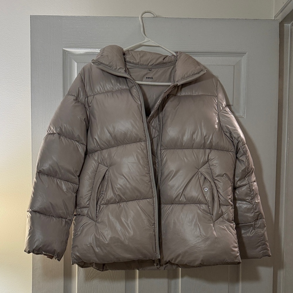 Mango Women's Beige Puffer Jacket